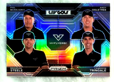 Tarjeta Prizm Phil Mickelson 2024 Panini Prizm LIV Golf HyFlyers Quad Silver - #60 Foto 1 de 4