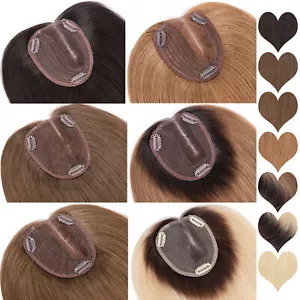 Side Part 100% Remy Human Hair Topper Toupee Hairpiece Clip In Lace Base Top Wig - Picture 1 of 110
