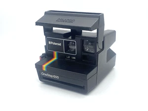 Black Polaroid OneStep 600 Camera Rainbow Stripe; Shutter fires - Picture 1 of 7