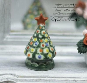 Árbol de Navidad de cerámica en miniatura para casa de muñecas 1:12 BD B410 (B) - Imagen 1 de 2
