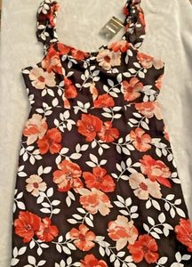 Forever 21 Woven Dress Black / Coral XL New - Picture 1 of 14