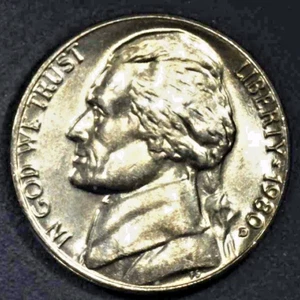 1980 D Jefferson Nickel Stempelglanz - Bild 1 von 7