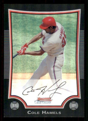 2009 Bowman Chrome Refractors #70 Cole Hamels - Image 1 of 2