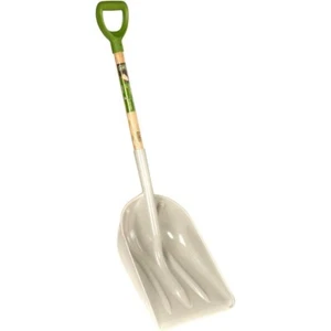 46-Inch Poly Scoop, Hardwood Handle with D-Grip, Durable Brown Shovel - Picture 1 of 3
