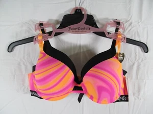 JUEGO DE SUJETADOR JUICY COUTURE ELEGANTE Y SUAVE TAMAÑO 36B, JC5147, negro, naranja/rosa - Imagen 1 de 8