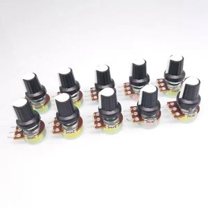 10Units 10K B10K OHM Linear Taper Rotary Potentiometer POT White Knob - Picture 1 of 4