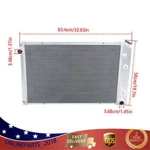 1975-1983 For Chevrolet C10 4.1L 4.8L 5.0L 5.7L 4 Row Aluminum Core Radiator - Imagen 1 de 11
