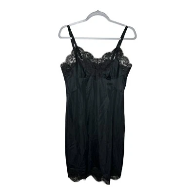 Sexy Vestido Lencería De Colección Sears THE DOEST SLIP Negro Sin Cordones Promedio 36 Encaje Foto 1 de 4