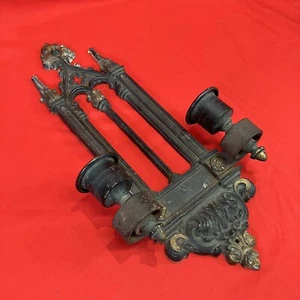 1 - Vintage Cast Iron Candle Sconce / Gothic Medieval Castle Church / Wall Decor - Picture 1 of 23