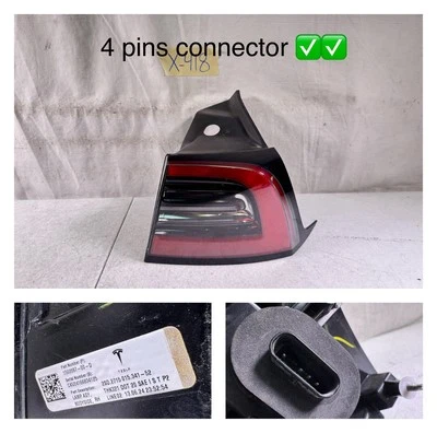 Lámpara de luz trasera derecha 4 pines LED 1502087-00-D Tesla modelo Y OEM 2020-2024 Foto 1 de 4