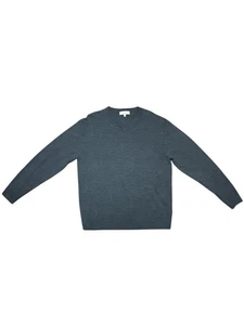 Turnbury Extra Fine Merino Wool V-Neck Pullover Gray Men's Sweater Size L - Picture 1 of 9