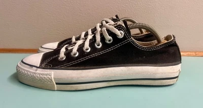 Vintage 1980s CONVERSE ALL STAR  Black Low Tops Men's 6 USA Shoes - Image 1 of 4