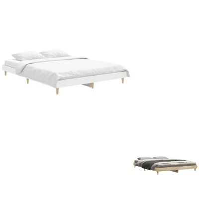 Bed Frame Slat Bed Base Mattress Base Bedroom Furniture Engineered Wood vidaXL - image 1 of 3
