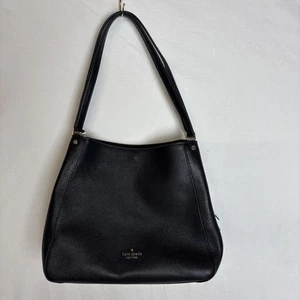 Bolso de Hombro Cartera Kate Spade New York Cuero Guijarro Negro Doble Asa - Imagen 1 de 9