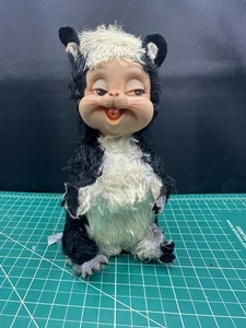 Vintage Rushton Star Creation Plush Animal Stinky The Skunk with Rubber Face.  K - Picture 1 of 9