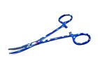 5.5" Blue Hemostat Craft Doll Making/ Restringing Tools Curved Fully Serrated