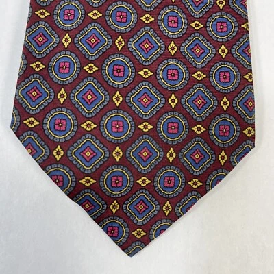 Галстук мужской Neiman Marcus 3,75 дюйма W x L 57 шелк красный синее золото - Изображение 1 из 4