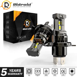 Pair H4 9003 HB2 LED Headlight Bulbs Kit High Low Beam Super Bright 6000K White - Picture 1 of 15