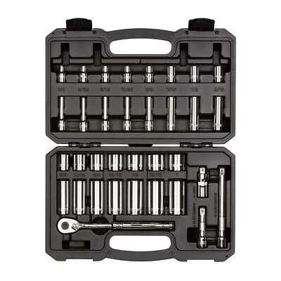 TEKTON 3/8 Inch Drive 6-Point Socket and Ratchet Set, 34-Piece (1/4-1 in.) | ... - Image 1 of 4