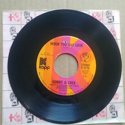 SONNY & CHER When You Say Love/Crystal Clear 45 7" POP ROCK Record Vinyl Records - Image 1 of 2