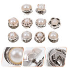 50 Pcs Anti Emptied Brooches Pearl Buttons White No Seam Corsage Detachable