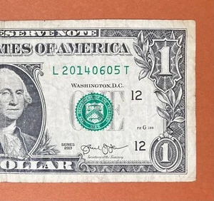 2014 June 5 ( L 20140605 T ) Birthday Note $1 One Dollar Bill - Picture 1 of 3