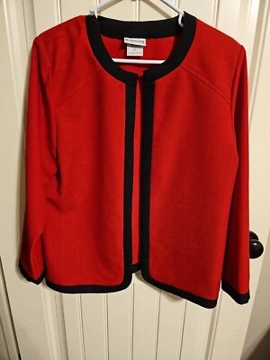 Blazer Bon Worth XSP rojo con ribete negro, sin forro, sin solapas Foto 1 de 4