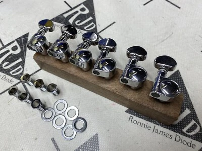 Grover Mini Locking Rotomatic In Line Tuners Tuning Keys Chrome Right Single Pin - Image 1 of 3