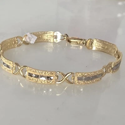 Womans solid 14k gold Bracelet 7.50 inches 7 mm  - Image 1 of 4
