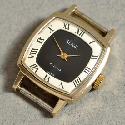 SLAVA hermoso reloj de vestir elegante vintage para mujer. Esfera señora bicolor. Reloj Reloj Foto 1 de 4