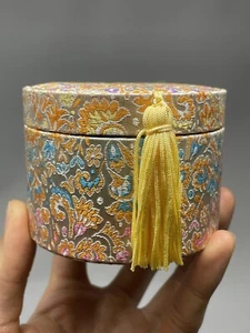 Colorful Jewelry 4 RING Slots Compartment Gift Box Floral Design w/ Tassel L1 - Picture 1 of 9