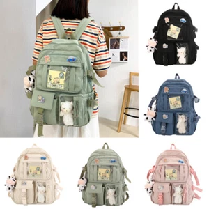 Kawaii Backpack for Girls School Bag Large Capacity Pins Accessories Travel Bag - Picture 1 of 37