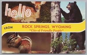 Tarjeta de felicitación de Rock Springs, Wyoming, EE. UU., postal vintage. - Imagen 1 de 2
