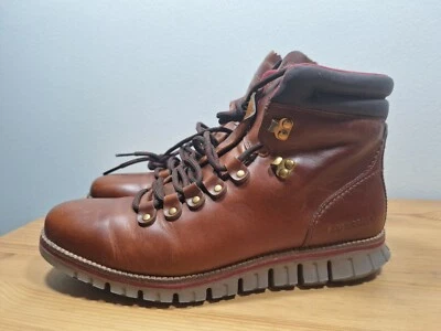 Botas impermeáveis Cole Haan ZEROGRAND HIKER C33471 couro marrom britânico masculinas 9 M - Imagem 1 de 4