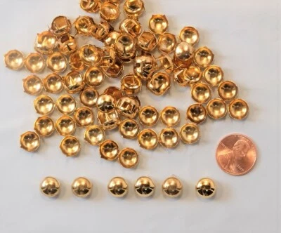 New round domed nail head(#N1) stud gold color 6.5 mm 4 prongs in stock, U.S.A. - Image 1 of 4