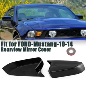 2x Cubiertas de espejos retrovisores laterales negros brillantes para Ford Mustang 2009~2013 - Imagen 1 de 9