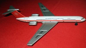 VINTAGE IL-62 RUSSIAN FRICTION POWER JET AIR PLANE TIN TOY BOX - Picture 1 of 6