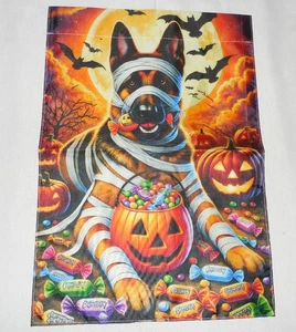 New German Shepard HALLOWEEN Candy Bats Garden Flag Banner Double Side 18" 12" - Picture 1 of 3