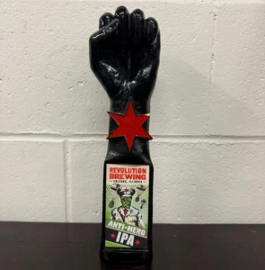 Revolution Brewing Company Anti-Hero IPA Black Fist Beer Tap Handle 11” Tall - Picture 1 of 9