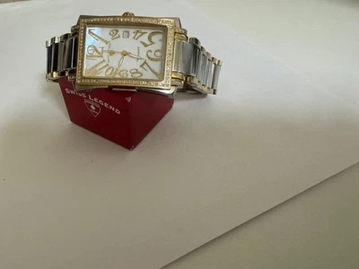 Swiss Legend Bella 钻石表圈白色拖把表盘双色手表 无手链 — 第 1/4 张图片