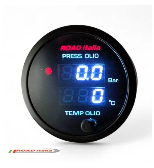 Manometro digitale pressione e temperatura olio 52 mm luce bianca 2005/2 - Immagine 1 di 1