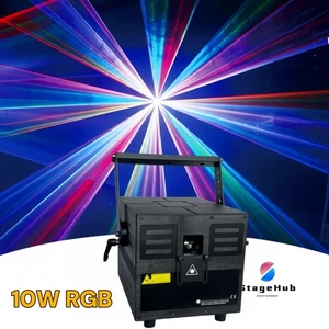 10W RGB Animation 3D Laser Stage Light Projector ILDA DMX DJ Club Party Wedding - Picture 1 of 9