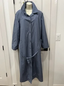 Vtg LONDON FOG Maincoat Iconic Trench Coat Removable Faux Fur Line Size 20 Reg - Picture 1 of 14