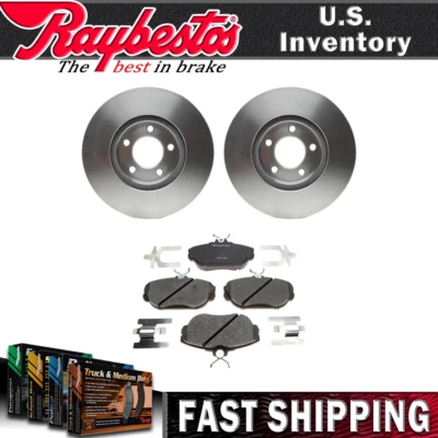 Rotores de freno delanteros y pastillas de freno de cerámica con herrajes para Ford Taurus 1996-2002 Foto 1 de 4