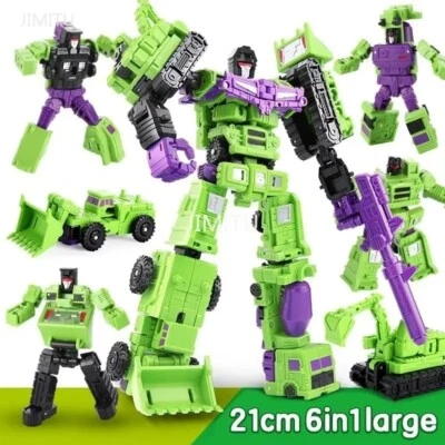 22CM Transformation Robot Car 6 In 1 Defensor Devastator Toy Action Figure ABS - Image 1 of 4