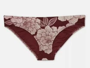 Women's Hipster Bikini Bottom- All in Motion.  Burgundy Floral  S - Picture 1 of 4