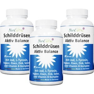 3x Schilddrüsen-Aktiv-Balance -13-in-1-Komplex mit Jod, L-Tyrosin, Ingwer, Selen - Bild 1 von 10