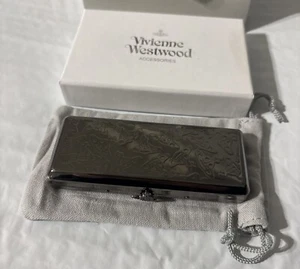 Estuche de cigarrillos Vivienne Westwood metal raro Gunmetal plata Nana con caja - Imagen 1 de 6