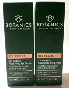 Lot Of 2 Botanics all bright 3% Caffeine Awakening Eye Serum .84 Oz Brighter - Picture 1 of 2