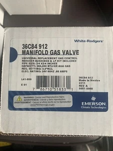 White-Rodgers 36C84-912 Gas Valve, Ng/Lp, Standing Pilot, 24V, Fast Opening, - Picture 1 of 1